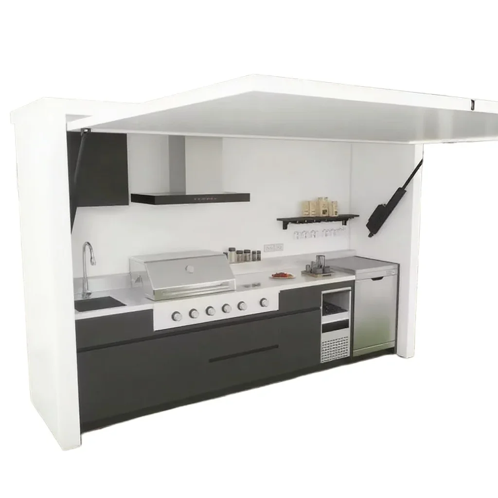 Waterproof outdoor kitchen garden backyard stainless steel outdoor kitchen with shed