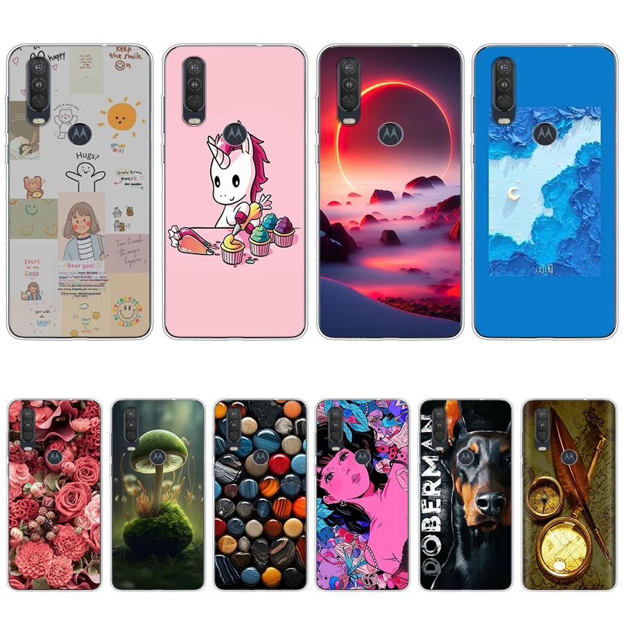 S2 colorful song Soft Silicone Tpu Cover phone Case for Motorola One Action