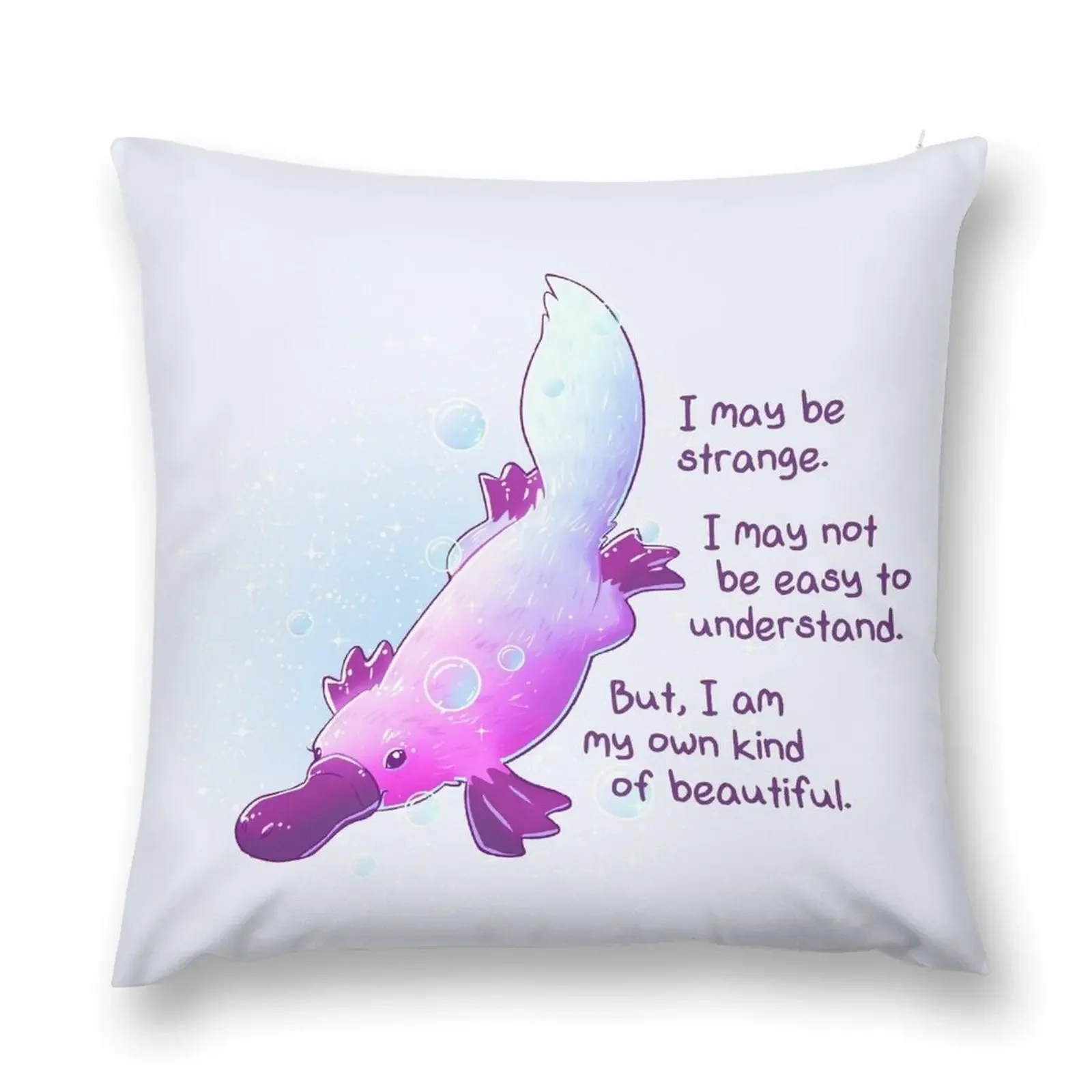 I am My Own Kind of Beautiful Platypus Throw Pillow Couch Pillows Pillow Covers Decorative Pillows Aesthetic pillow