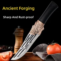 Stainless Steel Boning Knife Forged Kitchen Knife Meat Cleaver Butcher Knife Plastic Handle Utility Knives Cooking Tools