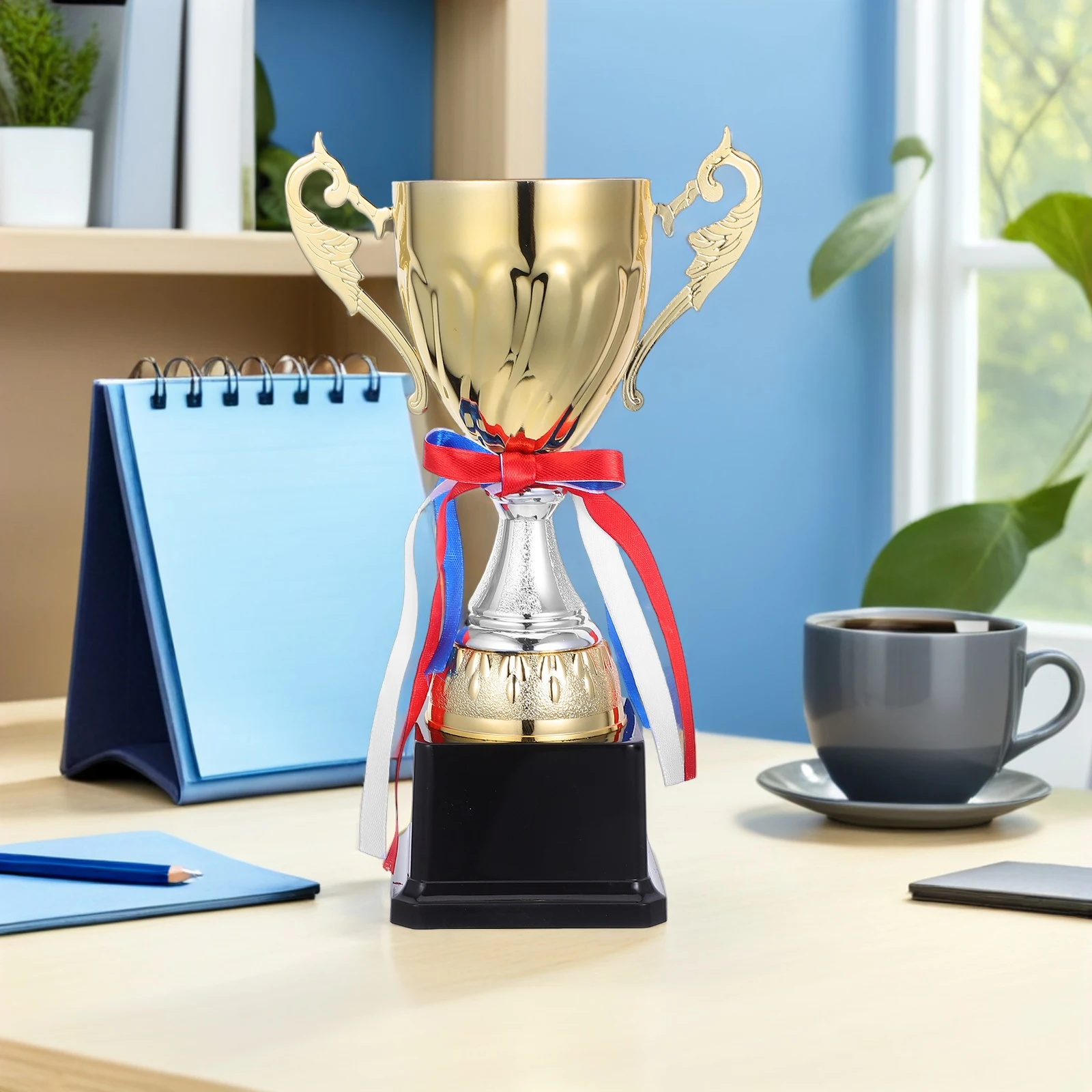 

Golden Metal Trophy For Sports Competition Party Classroom Ceremony Kids Adults Black Base Design Award Prize Metal Trophy For