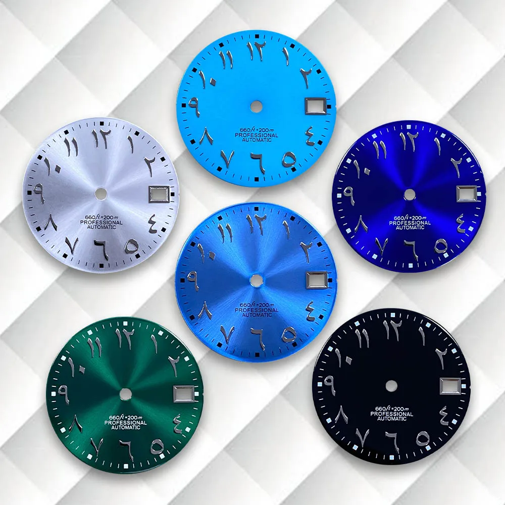 

28.5mm S Logo Arab Sunray Dial Fit NH35/NH36/4R/7S Japanese Movement No Luminous High-Quality Watch Modification Accessories