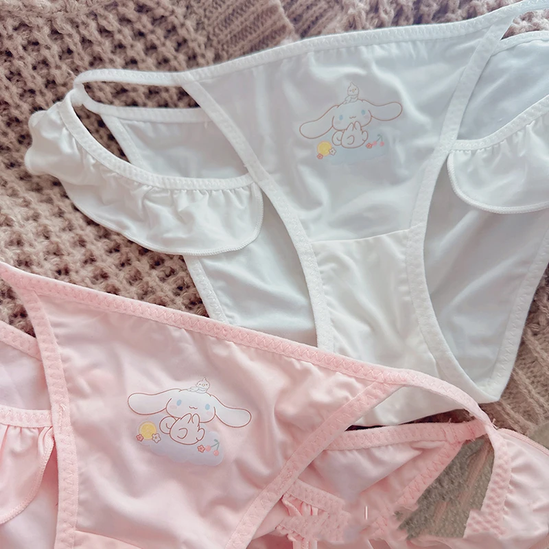 Kawaii Sanrio Panties Cinnamoroll Accessories Cute Anime Student Milk Silk Low Waist Teenager Sexy Pants Toys for Girls Gift