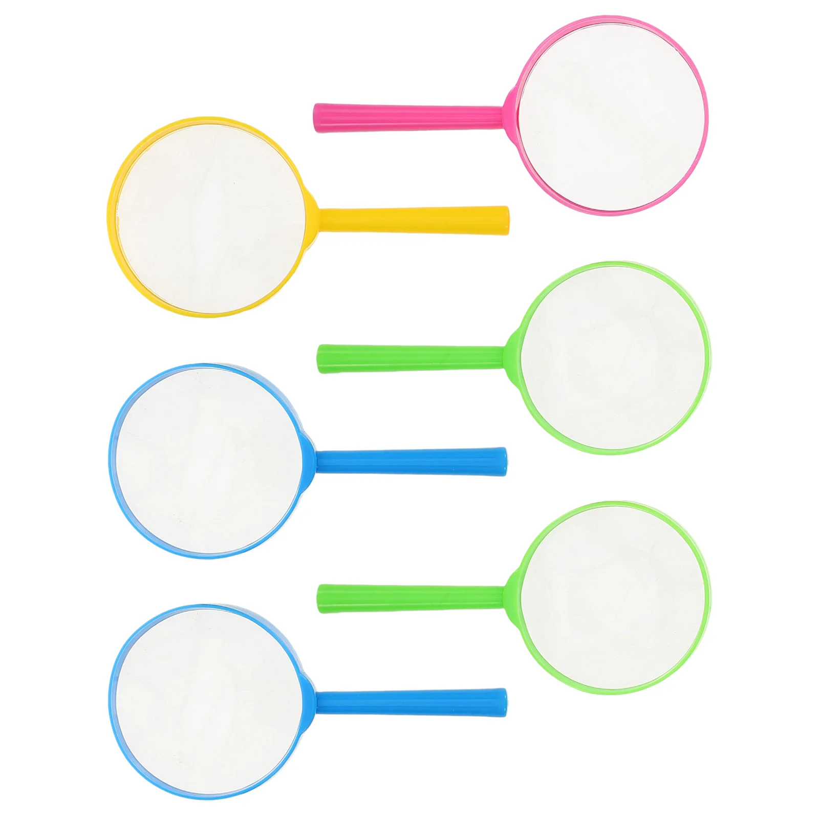 

6Pcs Handheld Magnifying Glass Colorful Plastic Lens for Kids Reading Jewelry Inspection Stamp Collection Repair Tools