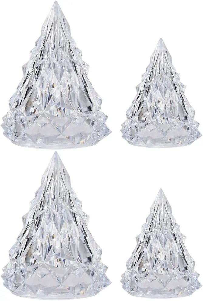 4PCS Christmas Night Light - Novelty Iceberg Shaped Bedside Lamp Figurine Decorative Bar Ambient Lighting for Home Xmas Decor
