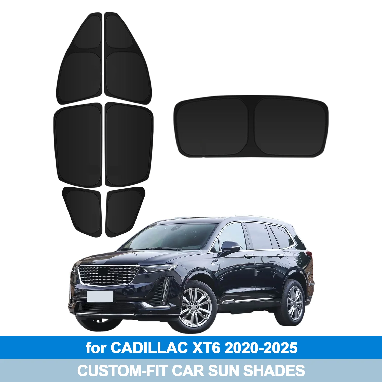 

For CADILLAC XT6 2020-2025 Windshield Sun Shade Side Window Shades Cover Sun Visor Shield Privacy Protection