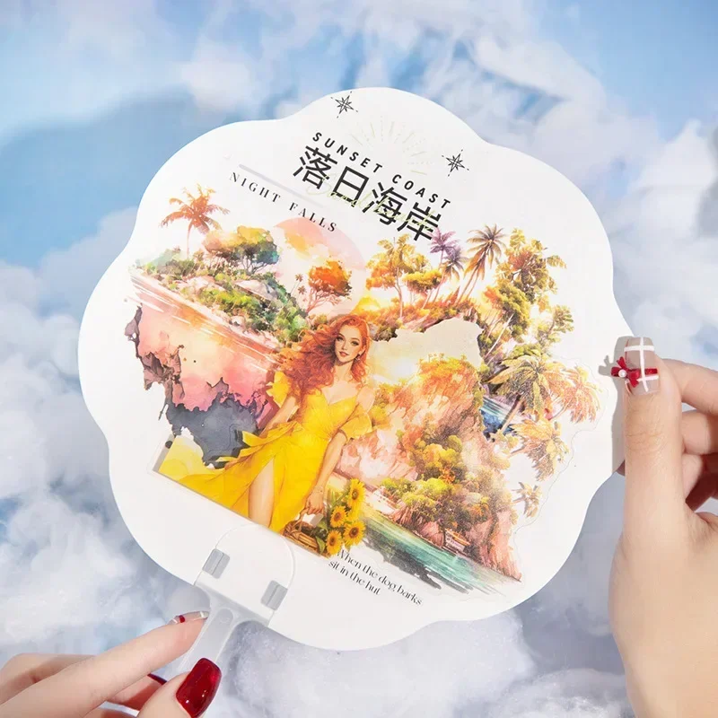 10 قطعة السماء ذات المناظر الطبيعية الخلابة ميراج حزمة على شكل الألبان ملصقات الحيوانات الأليفة العائمة جزيرة لوازم خلفية سجل القصاصات قطع 176*125 مللي متر