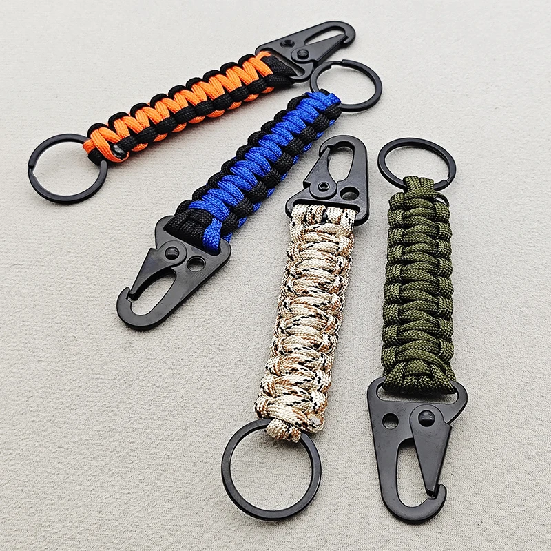 1pc Outdoor Multi-Functional Bracelet Backpack Keychain Handwoven Sport Paracord Wrist Strap HikingCamping Equipment Car KeyRing