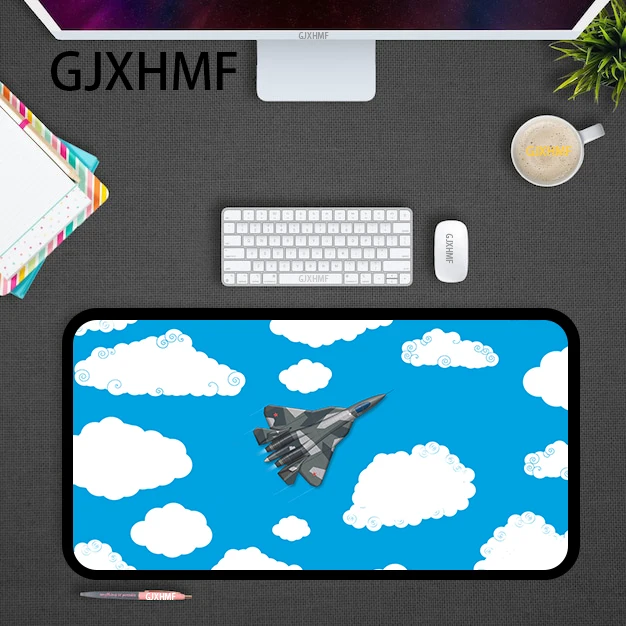 fighter plane Mausepad blue Desk Mat Gaming Mat Pad on The Table Office Gamer Accessories Keyboard Mats Mouse Pad Mouse Carpet
