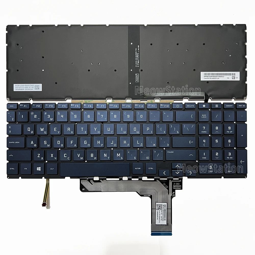 

Русская/американская клавиатура с подсветкой для HP Victus 16-E 16z-e000 16-e0504nw 16-e0097nr,16-R 16T-R 16-r0001na 16-r1175ng 16-r0059w/0006tx/r0046nb/r1006ns/r1025nia,16-S 16-s0097nr/s0007nt/s1000,TPN-C169 TPN-C170