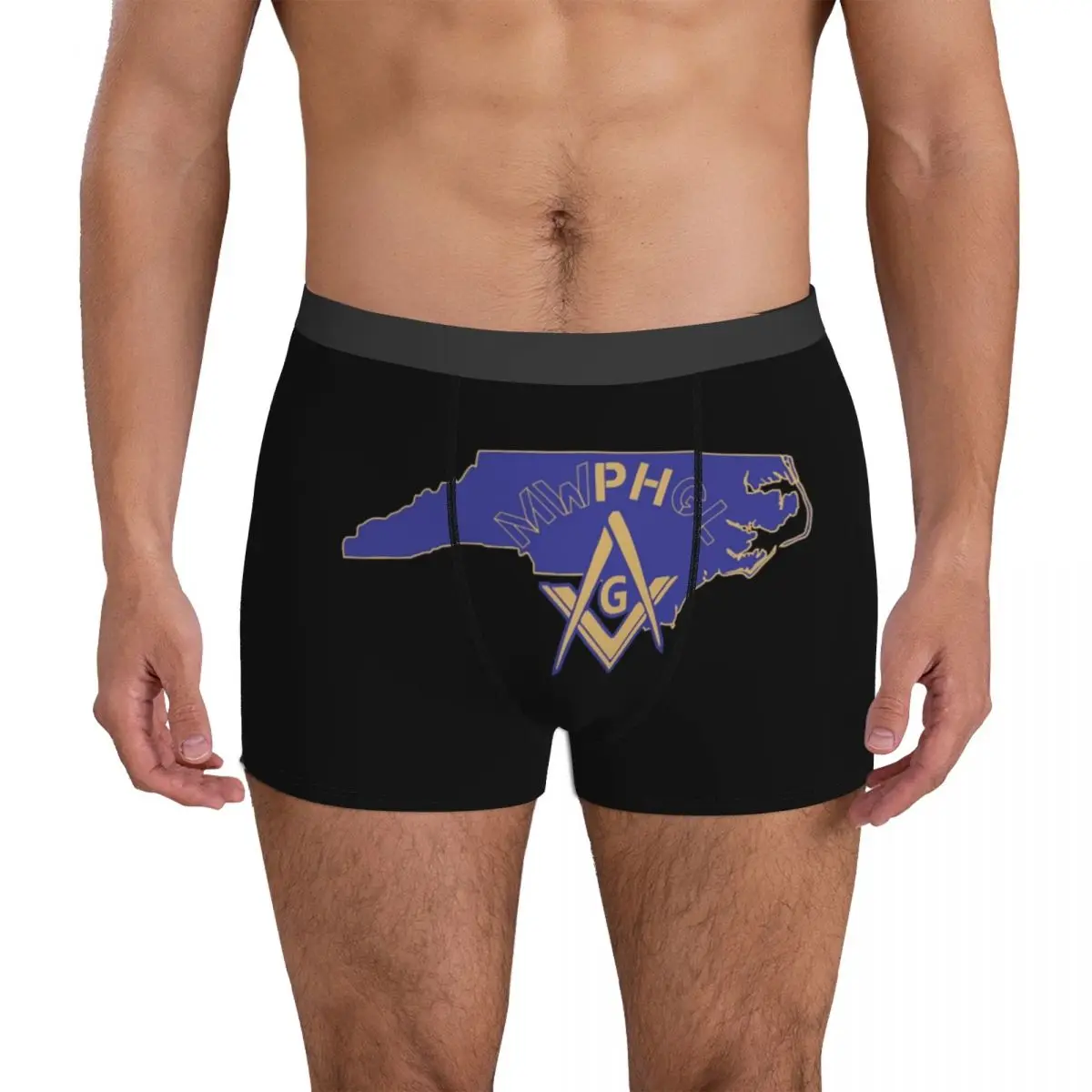 Mannen Mwphglnc Blauw Vrijmetselaar Mason Boxer Shorts Slipje Zachte Ondergoed Mannelijke Nieuwigheid S-XXL Onderbroek