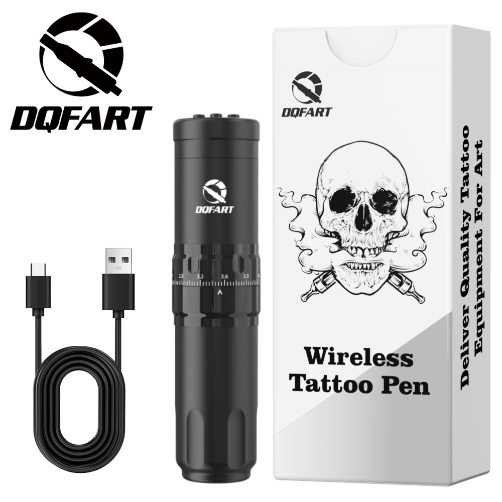 DQFART T1Pro 13cm 1500mAh Warking 5-6hrs Rotation Adjustment Refinement Electric Wireless Tattoo Machine Professional Artist