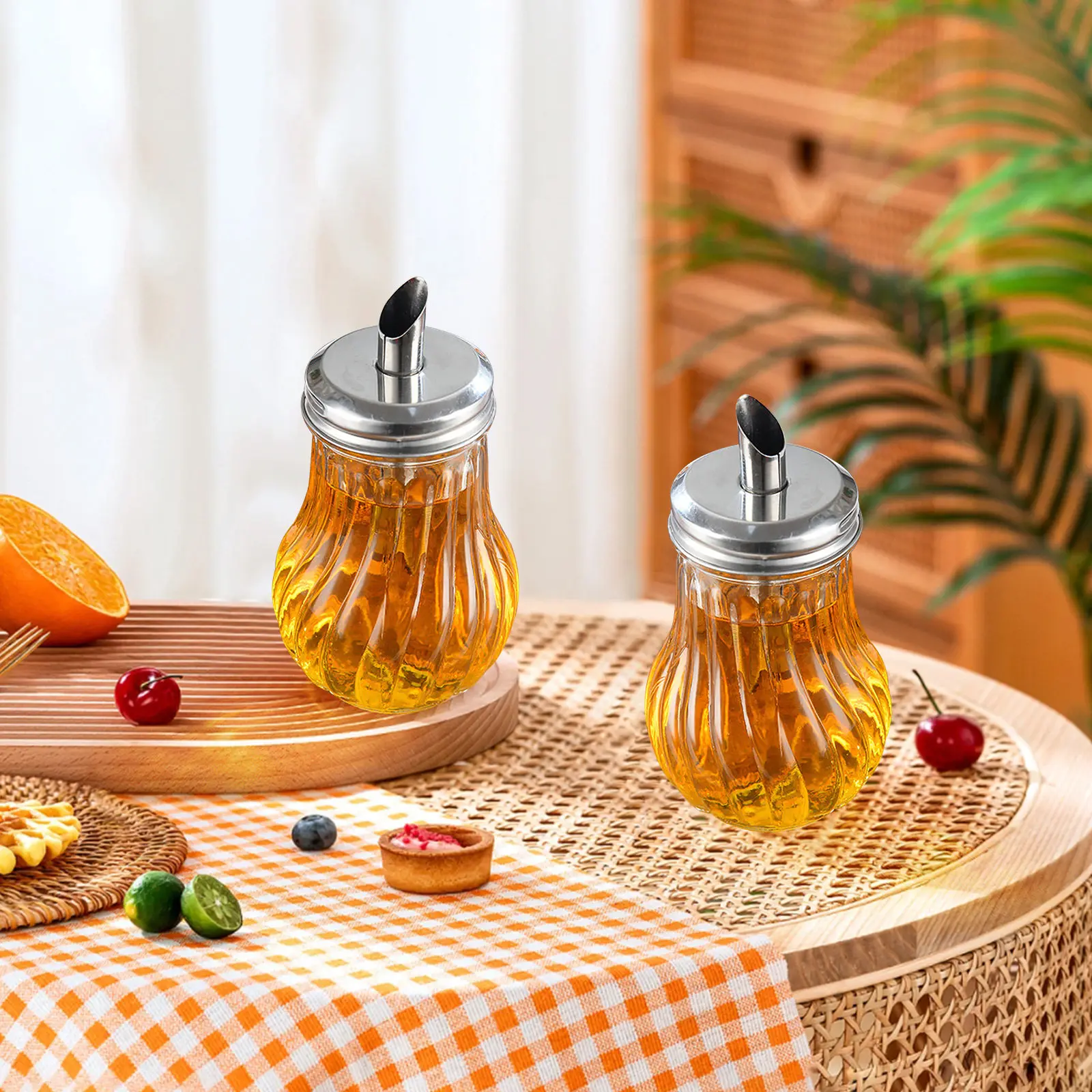 Elegant Glass Oil Dispenser Bottle Lid for Olive Oil Vinegar Soy Sauce Liquor Condiments Kitchen Dining Bar Hotel view 3