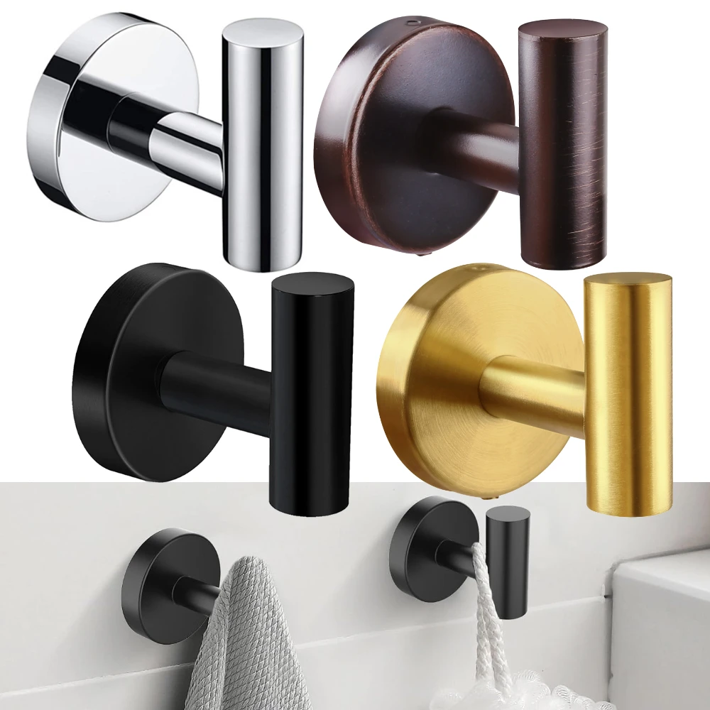 

2Pcs Bathroom Towel Hooks Coat Hooks SUS 304 Stainless Steel Lavatory Wall Mount Heavy Duty Wall Hook for Bathroom Kitchen Hotel
