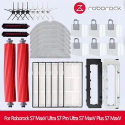 Para Roborock S7 MaxV Ultra S7 pro ultra accesorios S7 MaxV Plus Cepillo Lateral principal fregona filtro Hepa bolsa de polvo Robot aspirador