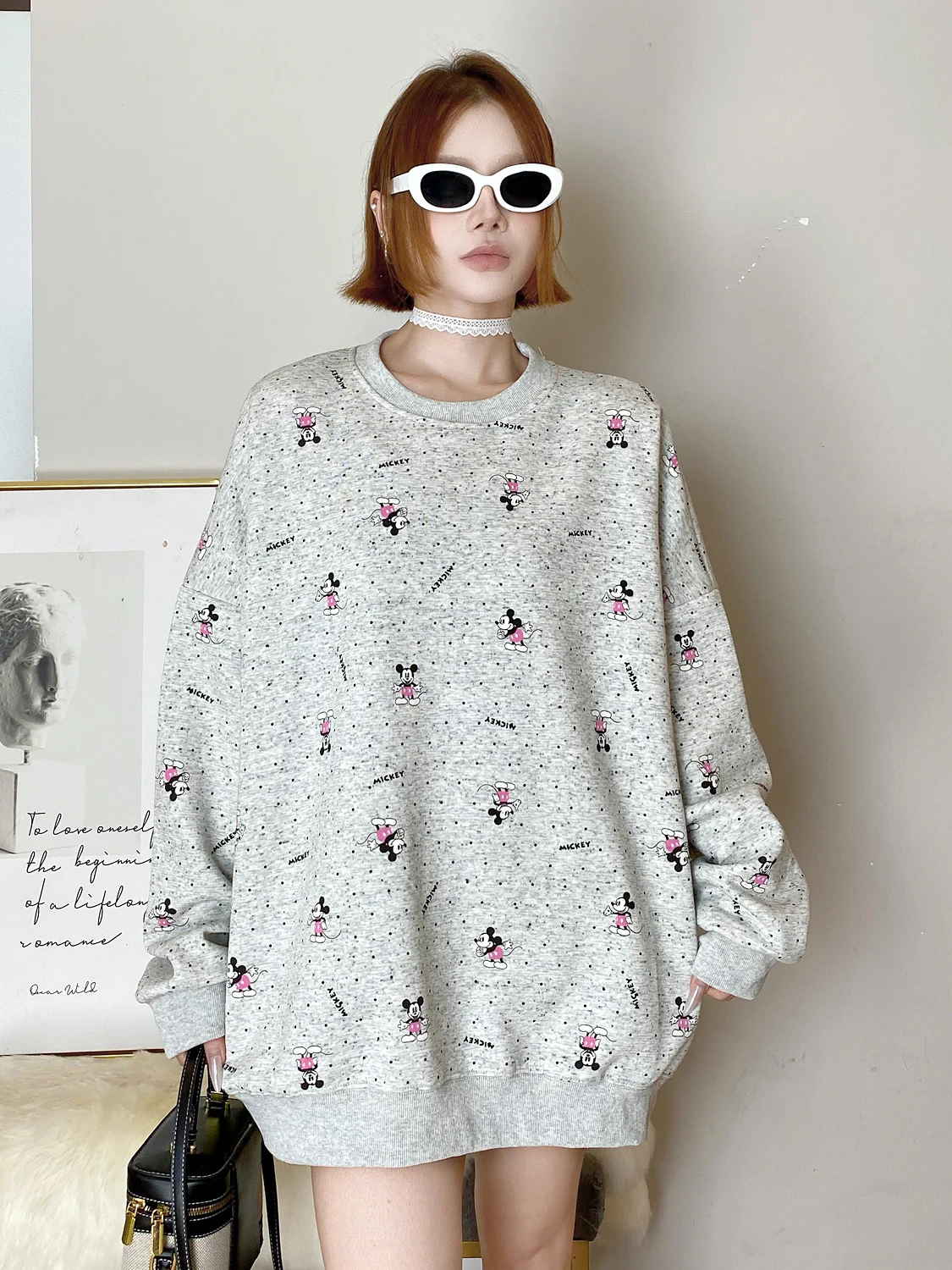 

Женская толстовка с круглым вырезом, новинка ранней осени 2025, модный корейский стиль, свободный крой, весенне-осенний худи-топ