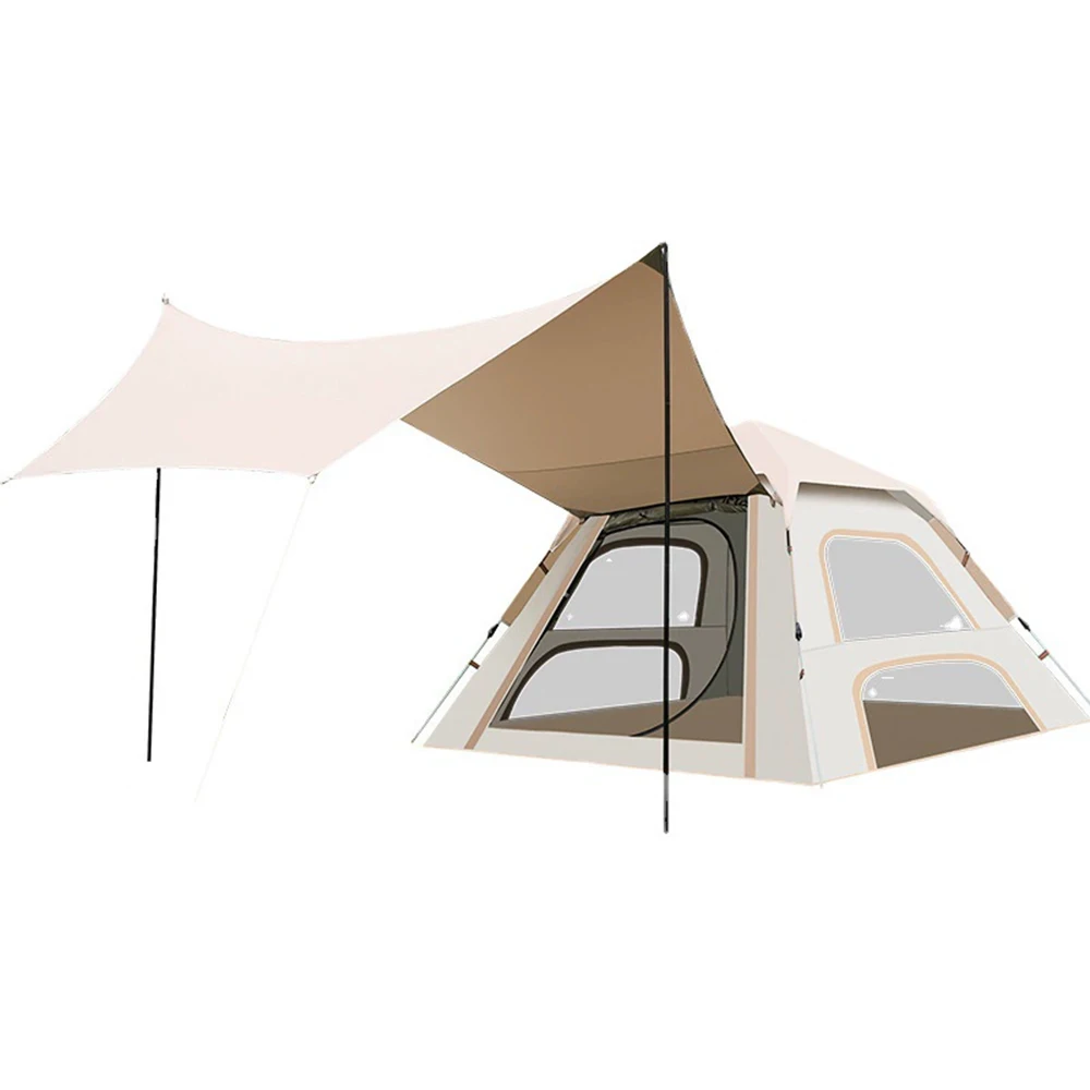 

Modification Outdoor Automatic Popup Tent 4-6 Persons Waterproof Portable Large Family Picnic Camping Dome Tent with Canopy
