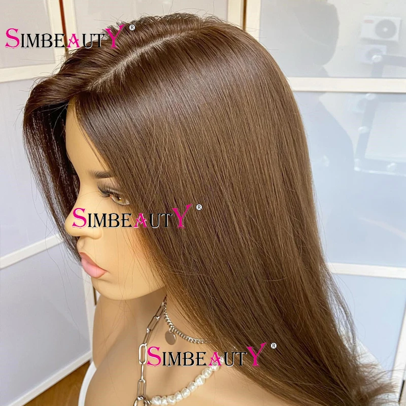 

13x6 Deep Part Lace Front Human Hair Wigs for Black Women Natural Hairline Long Glueless Cheap T Part Wigs Light Brown Soft Hair