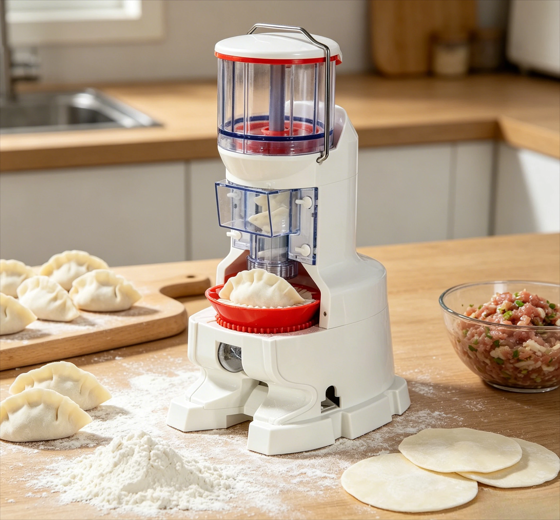 

WJ-18 Vertical Tabletop Dumpling Wrapping Machine Home Commercial Food Processor