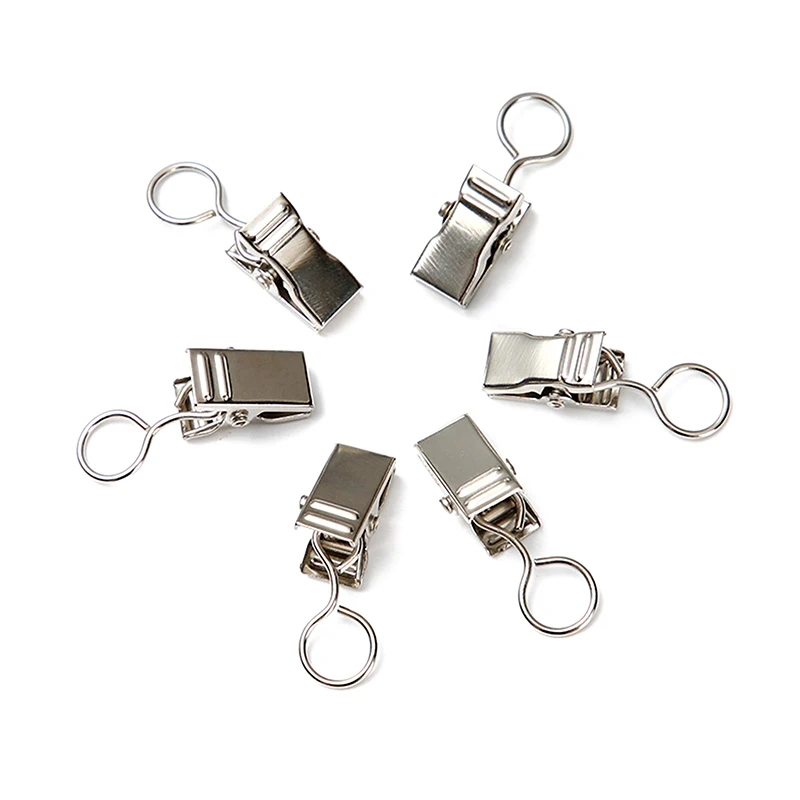 10/20Pcs Stainless Steel Curtain Clips With Hook Sturdy Durable Window Curtain Clips Home Decor Accessories