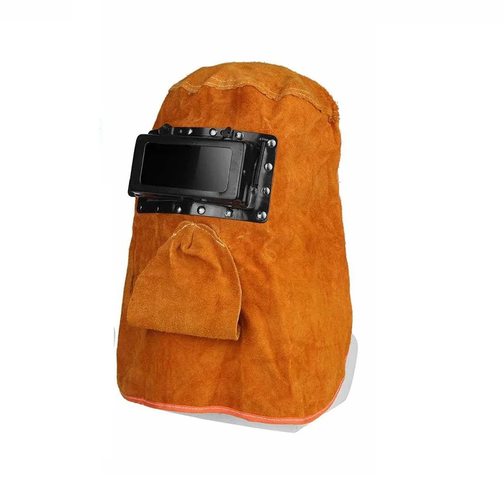 Solar Powered Auto Dimming Welding Helmet with Breathable Leather Hood and Adjustable Lens for Industrial Welding