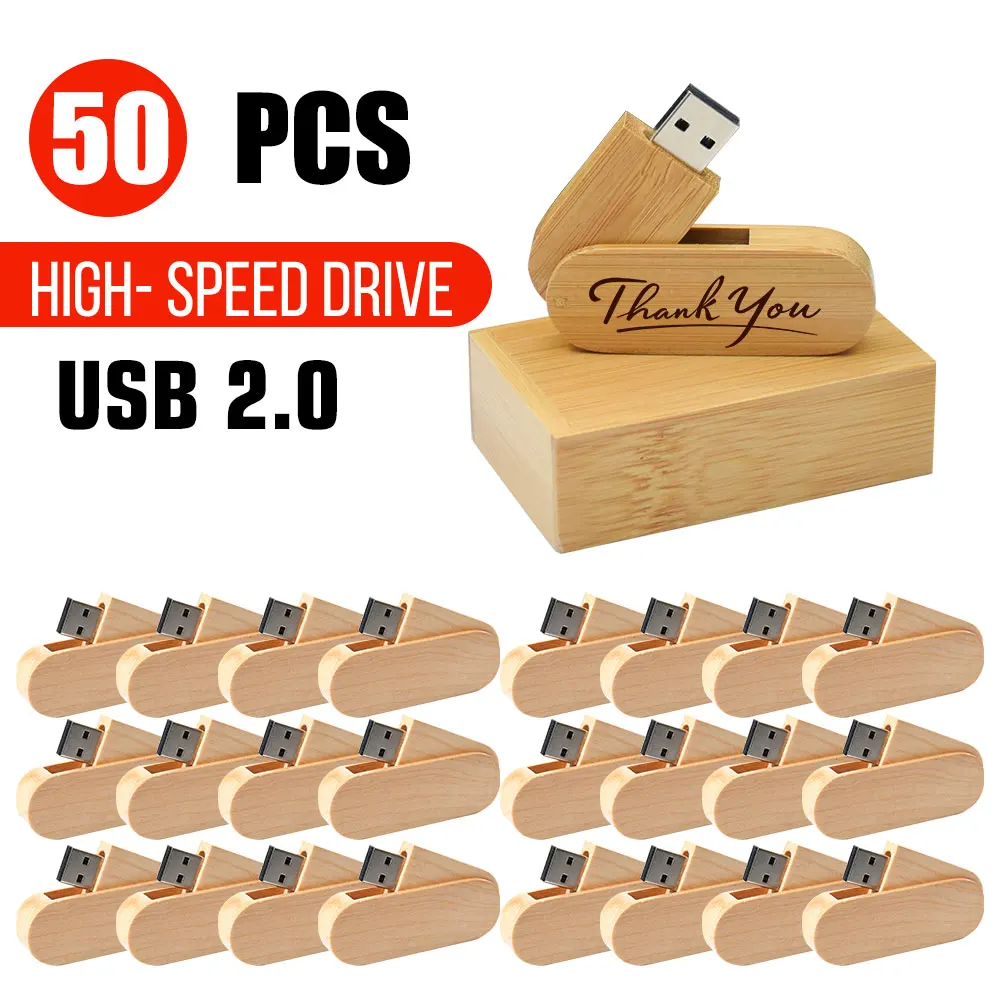 

50 шт./лот, высокоскоростная флешка USB 2.0, деревянный флеш-накопитель 8 ГБ, 16 ГБ, 32 ГБ, 64 ГБ, 128 ГБ, подарок на свадьбу (бесплатная индивидуальная гравировка логотипа)