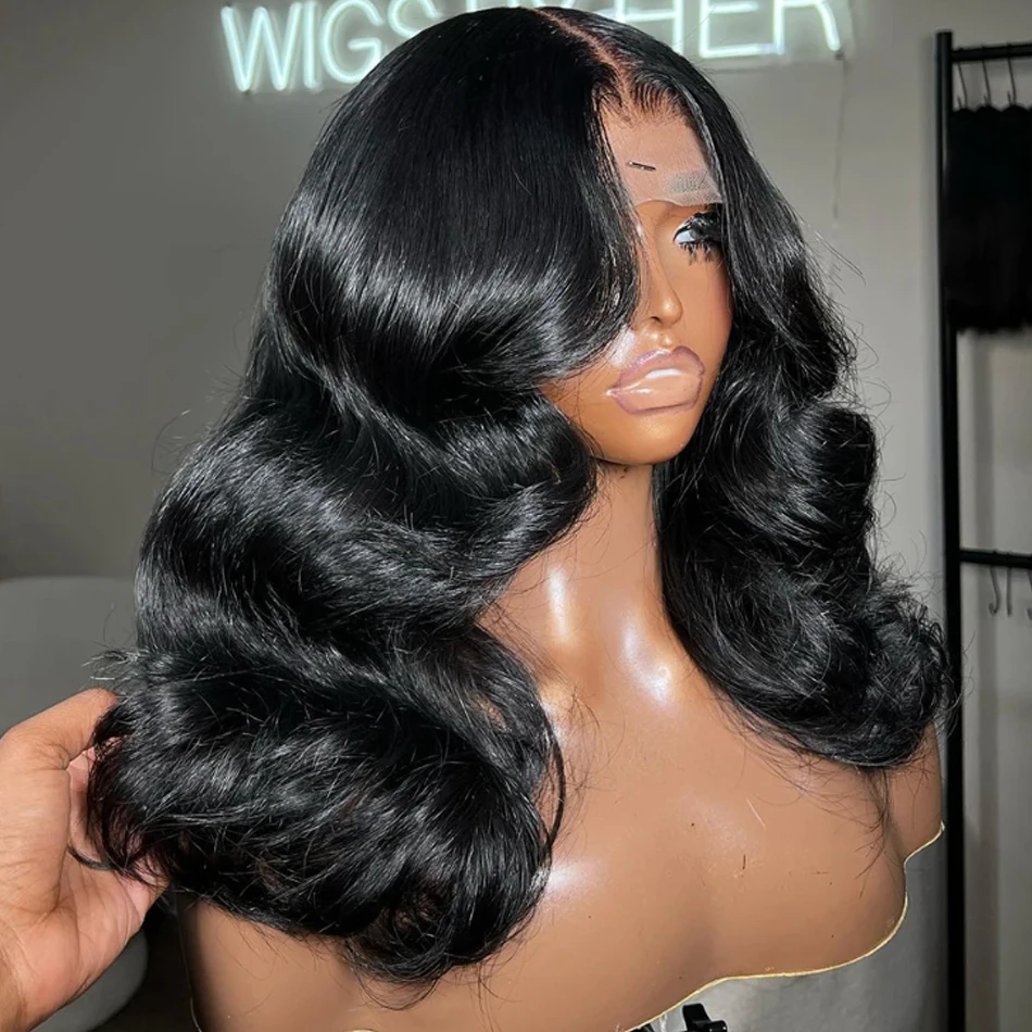 13x4 Body Wave Lace Frontal Bob Wig Cheap Brazilain 100% Human Hair Virgin Wigs Remy 4x4 Bob HD Lace Closure Wig For Women Loose image 3