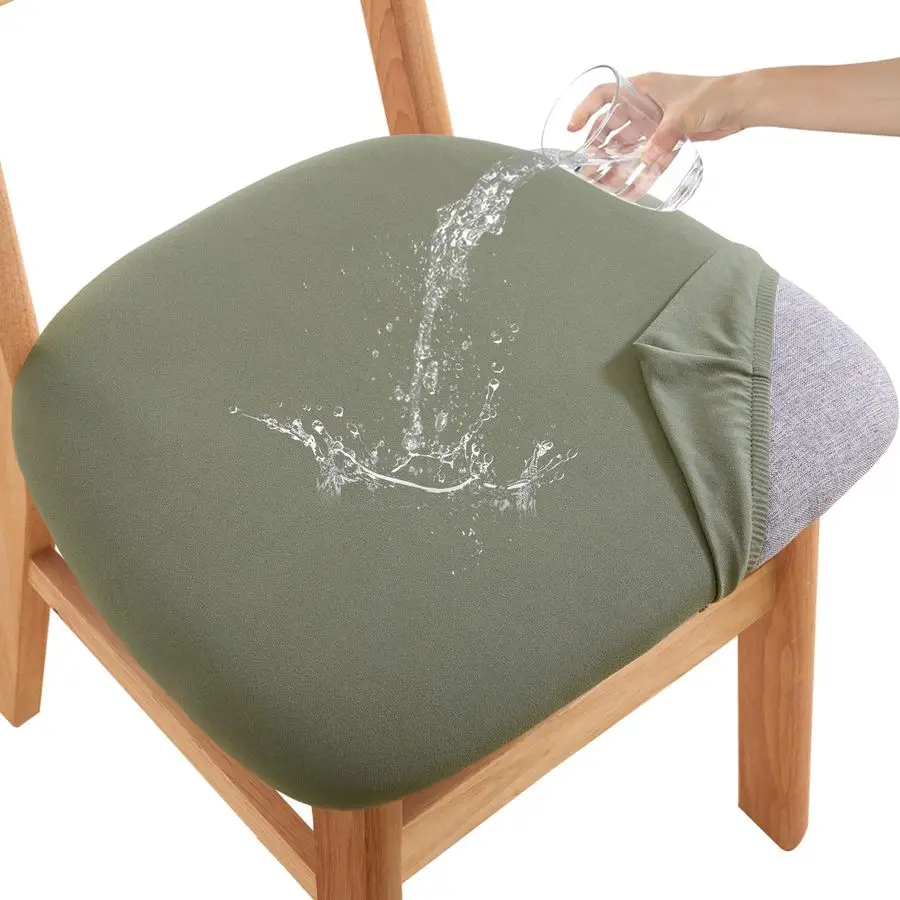

Waterproof Dining Chair Seat Covers Set of 6, Stretch Dining Room Cushion Covers NonSlip Elastic Seat Cover for Dining Chairs Wa