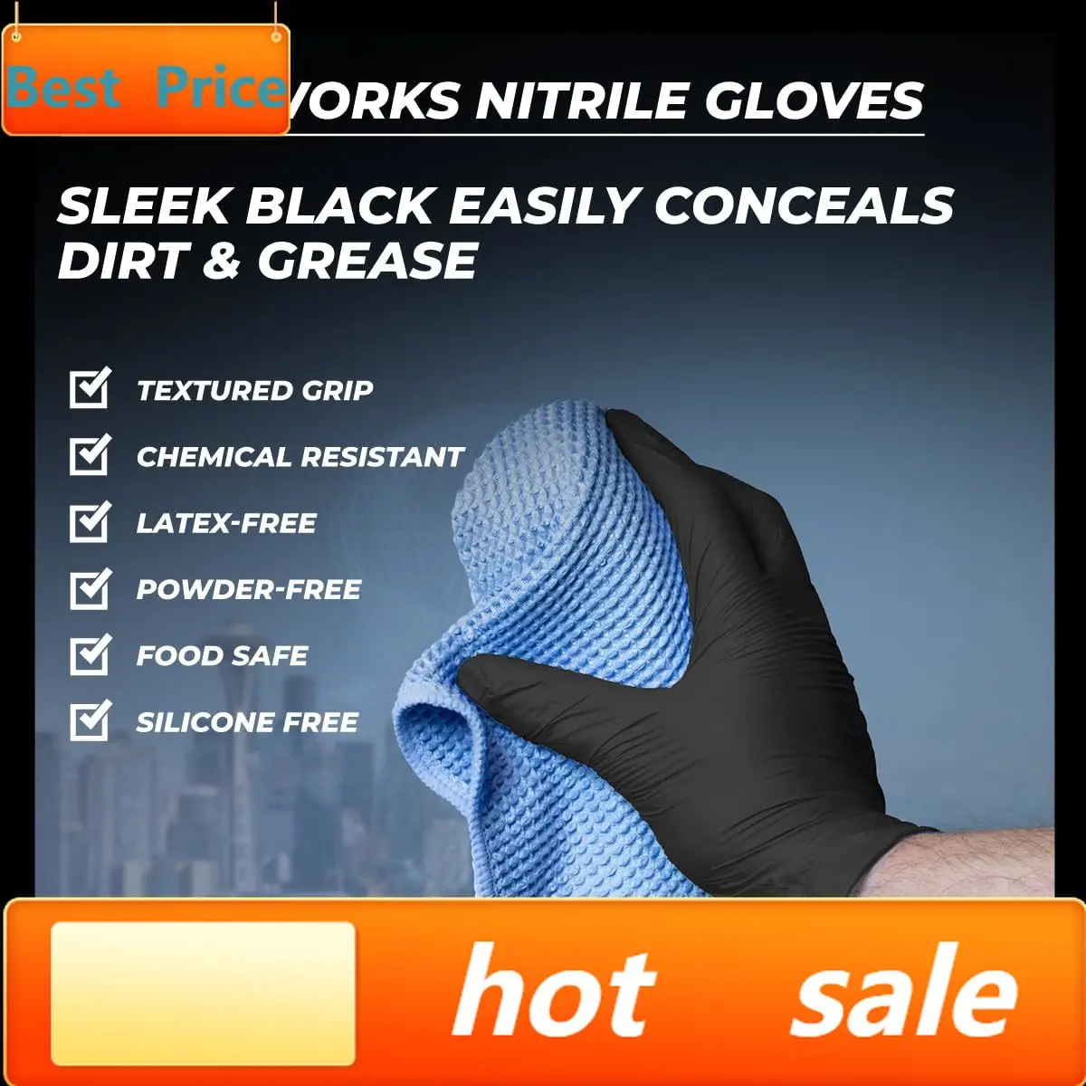 

hot-sellingXXL Black Nitrile Gloves for Cooking, Food Prep, Disposable, 5 Mil, For Professional Cleaning, Case of 1000