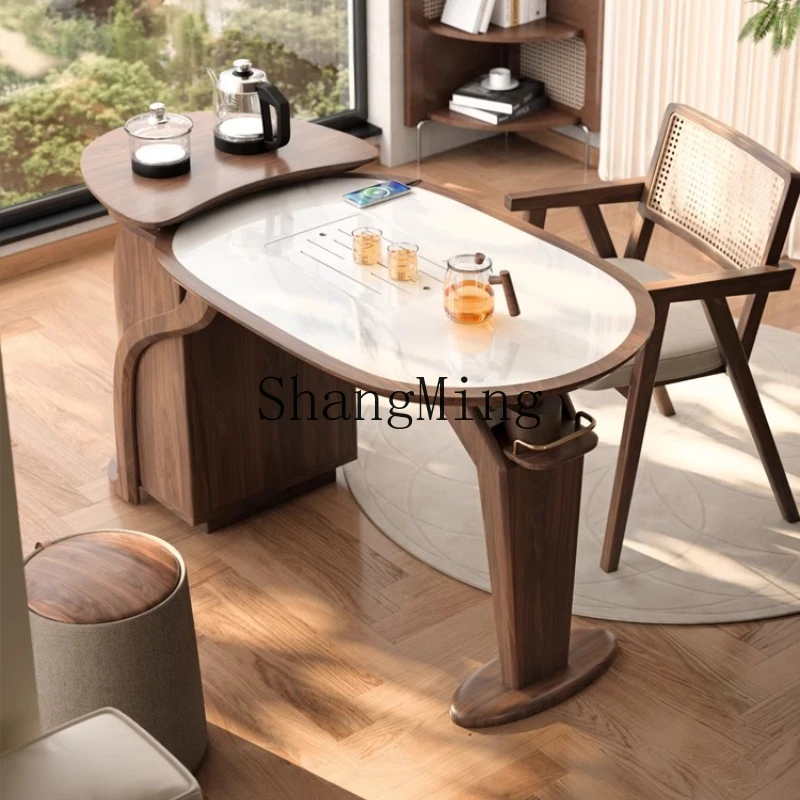 

ZYY solid wood balcony tea table household new Chinese modern simple tea table