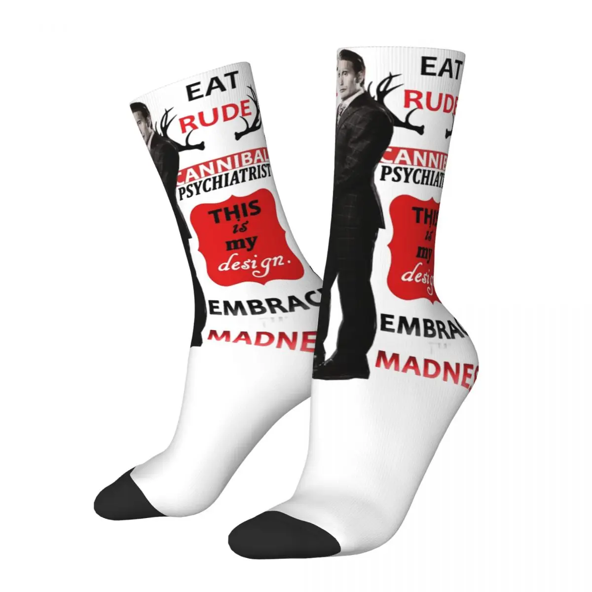 

Hannibal Lecter Actor Movie Film Theme Design Crew Socks Accessories for Women Cozy Printed Socks