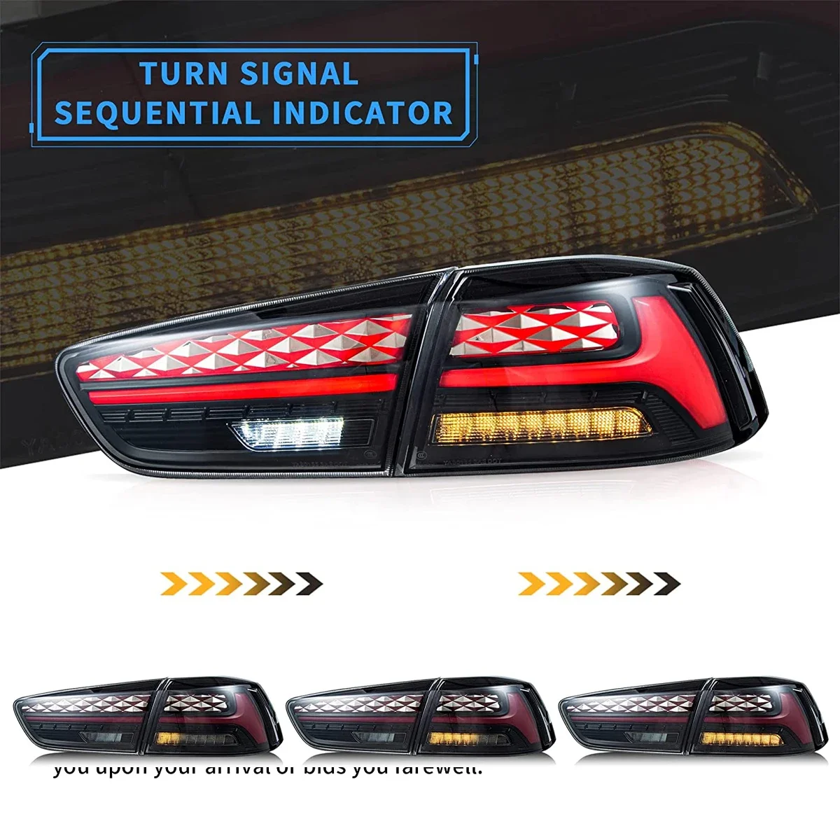 Luces traseras LED para coche, accesorio para 2008-2021 Lancer y EVO X w, animación dinámica de escaneo con señal de giro secuencial