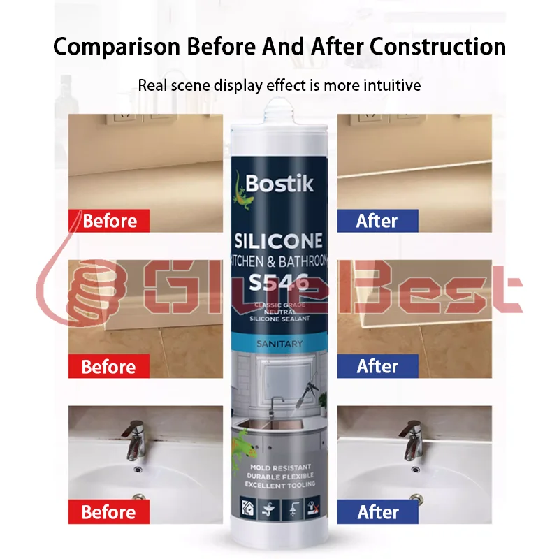 Bostik S546 عامل معالجة المطبخ والحمام طويل الأمد مضاد للعفن ومقاوم للماء للمراحيض المنتج الأصلي
