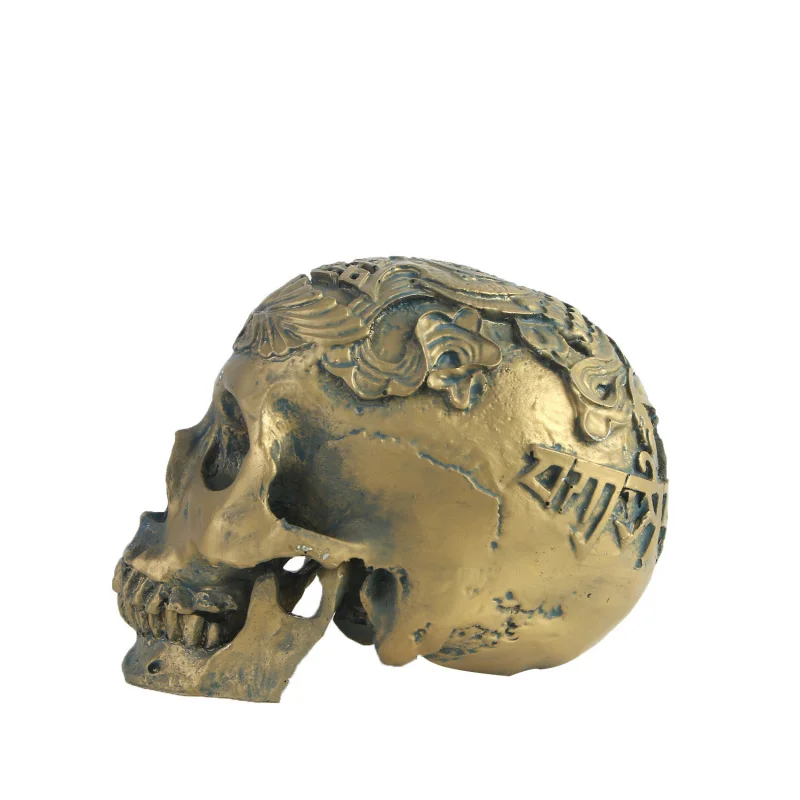Gaba Resin Model Halloween Prop Human Ornament Personalized Craft Pattern Skull