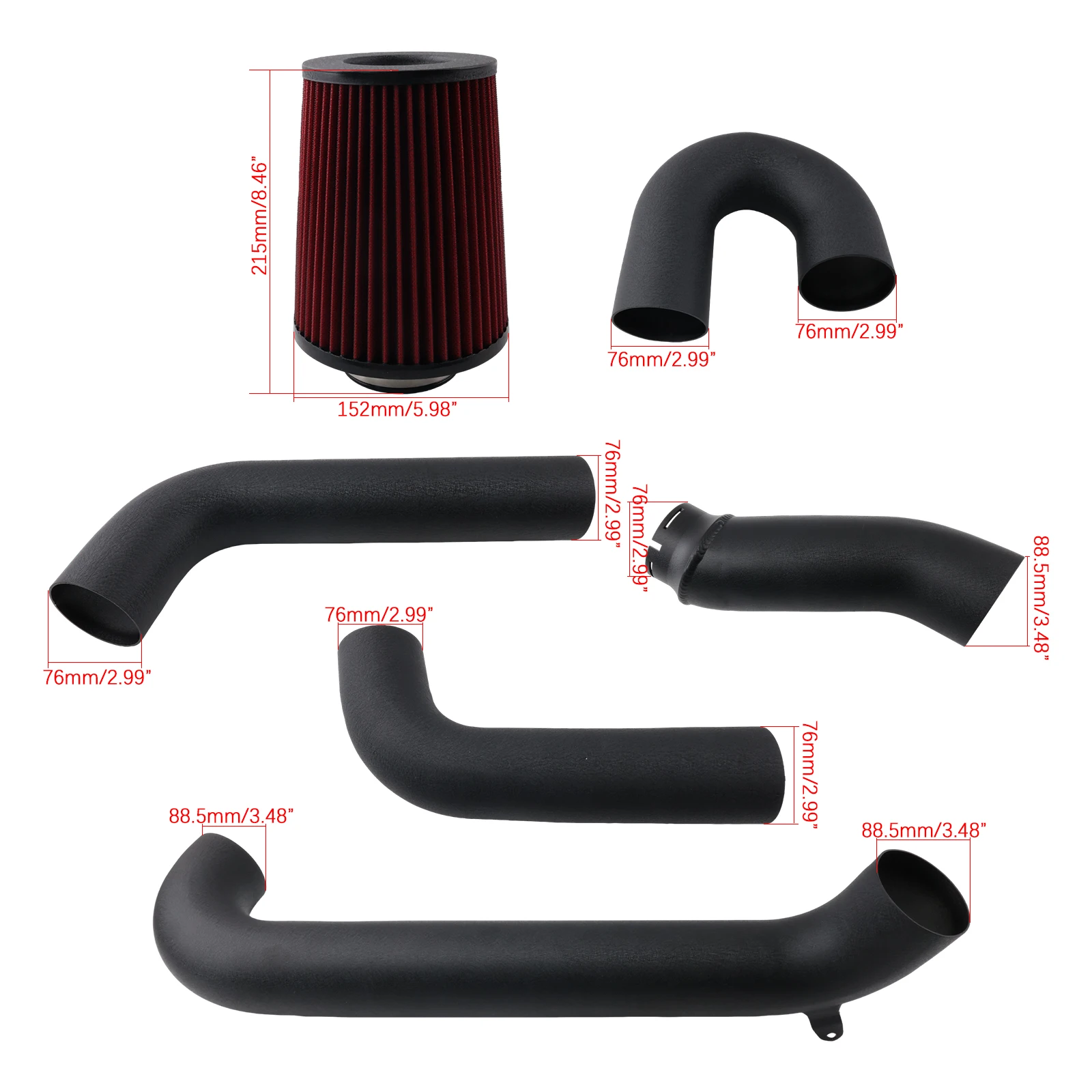 High Flow Cold Air Intake Kit For BMW G80 G81 M3 G82 G83 M4 G87 M2 S58 3.0T 2021-2026