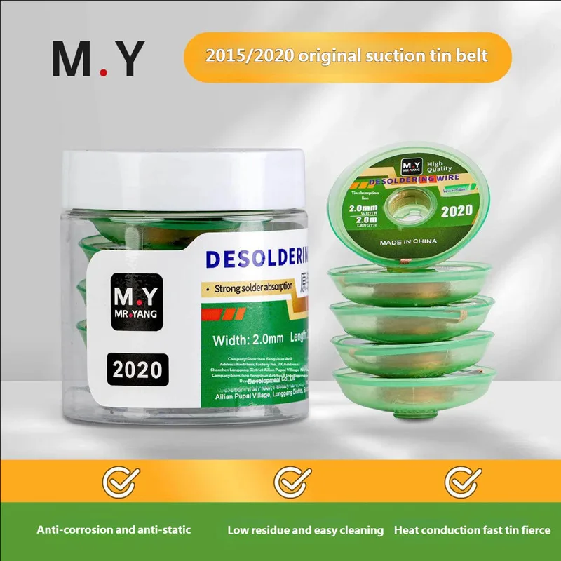 

YCS YANG M.Y Tin-absorbing Wire Quickly Cleans Tin Slag Without Residue Effectively Removing From PCB Phone Motherboard Solder
