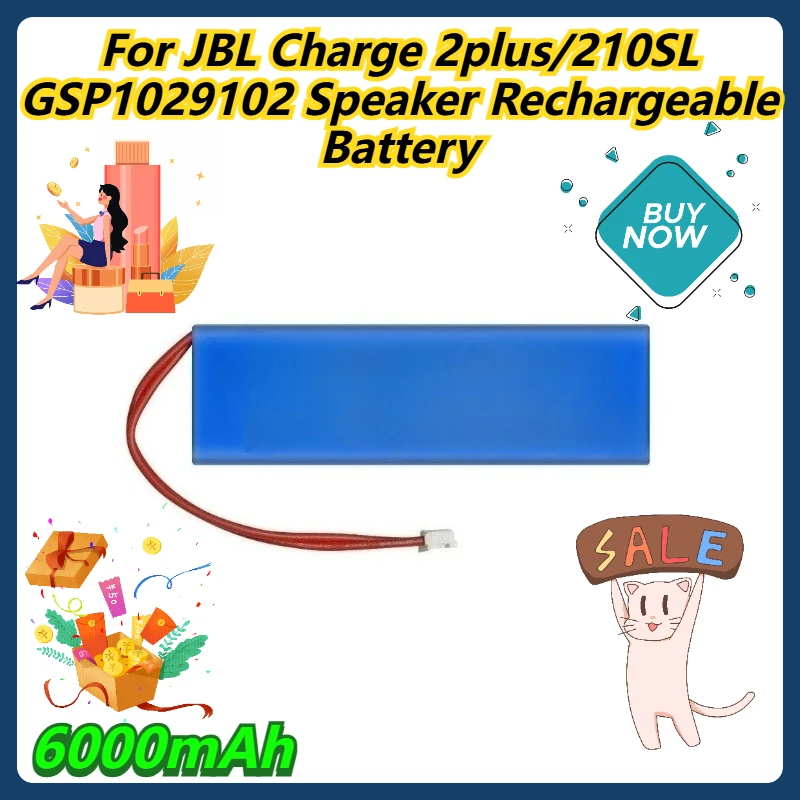 

6000mAh For JBL Charge 2plus/210SL GSP1029102 Speaker Rechargeable Battery