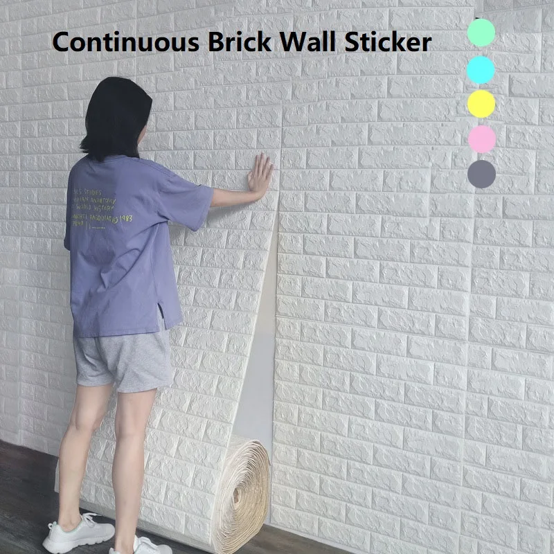 3D Brick Wall Stickers DIY Self Adhensive Decor Foam Waterproof Wall Covering Wallpaper For TV Background 1 piece packing