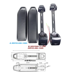 36V 48V Down Tube Batteries 10.4Ah 13Ah 14Ah 15Ah 17.5Ah for 350W 500W All Eletric Fat Tire EMTB with controller box