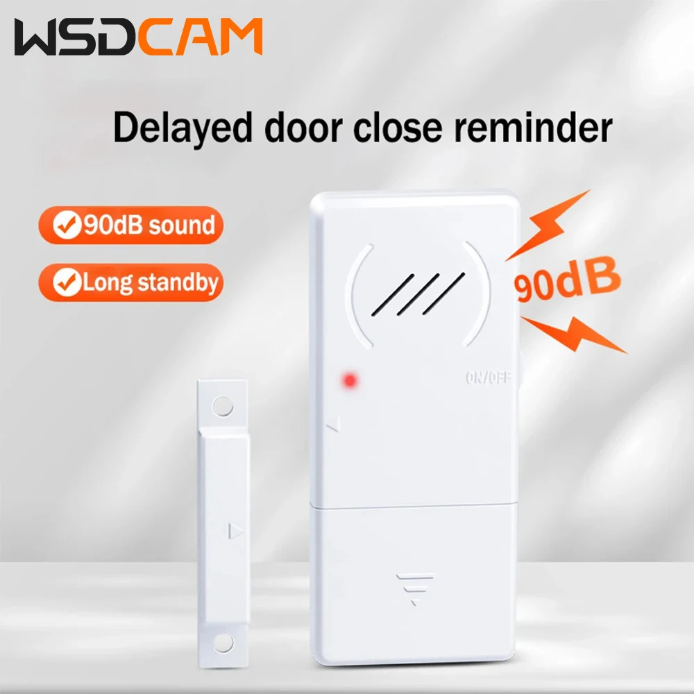 wsdcam alarme magnetico de seguranca de porta e janela com abertura de atraso sensor sem fio zer 90db 01