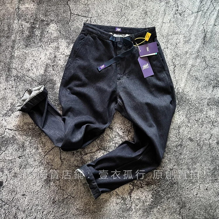 Japanese Retro Heavyweight Relaxed Wide-Leg Tapered Jeans for Men Purple Label Belted Streetwear Harlem Pants Vintage Dad Pants