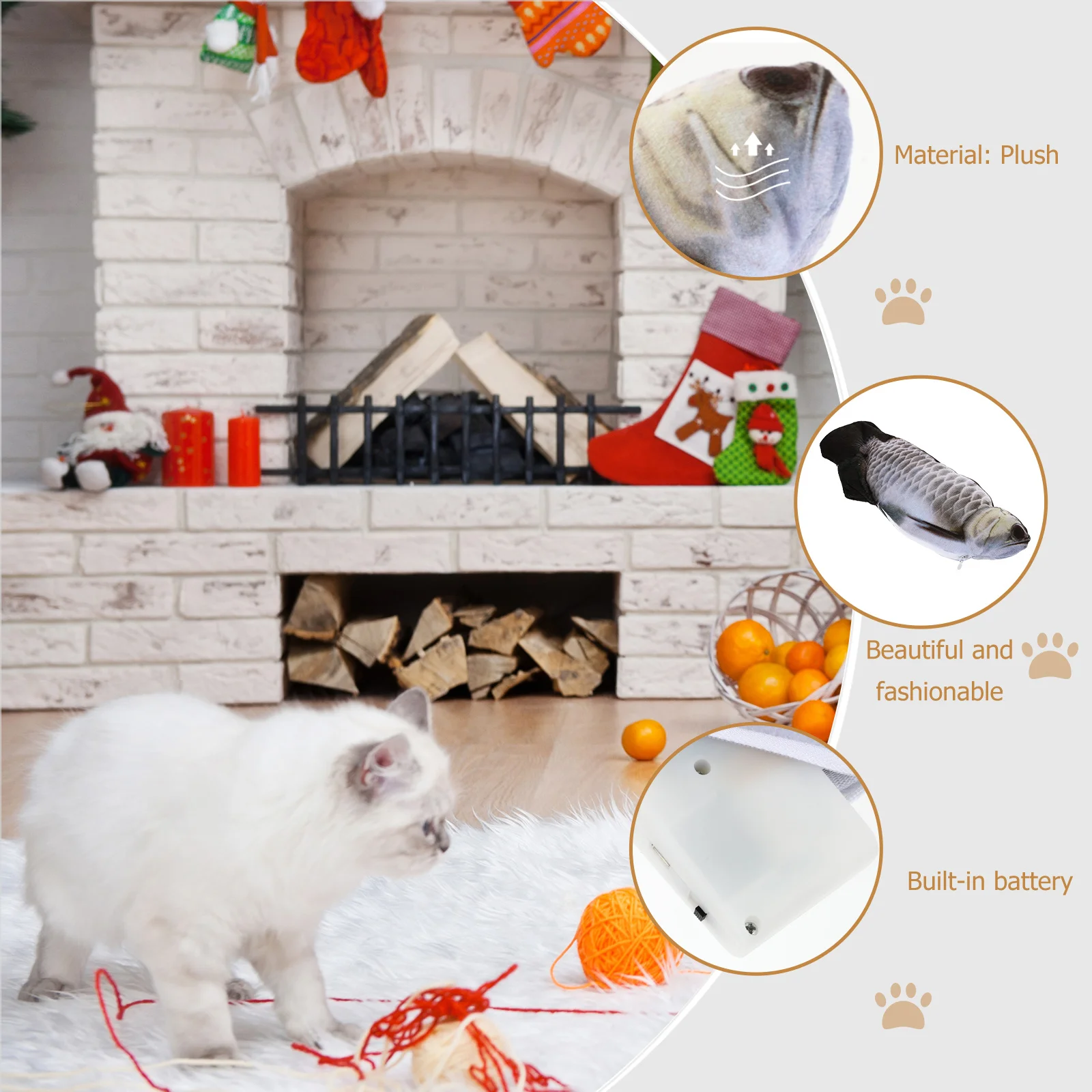 

1Pcs Electric Wiggle Fish Realistic Cat Fish Interactive Moving Plaything Activates Hunting Instinct Kitten Plaything