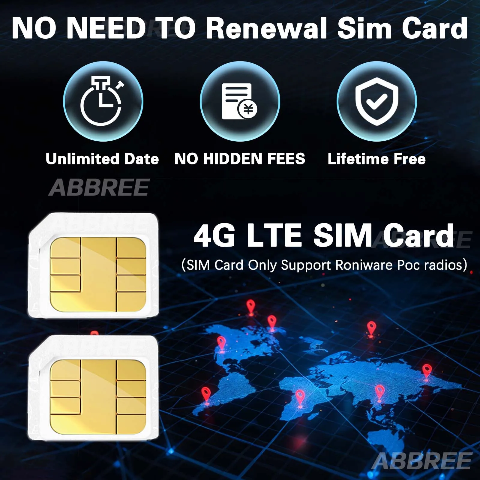 바오펑 AT1 POC 무전기 평생 무료 사용, 그룹 생성 자유롭게, 글로벌 4G/5G 네트워크 무전기, 무제한 거리 통신, ALERVITES