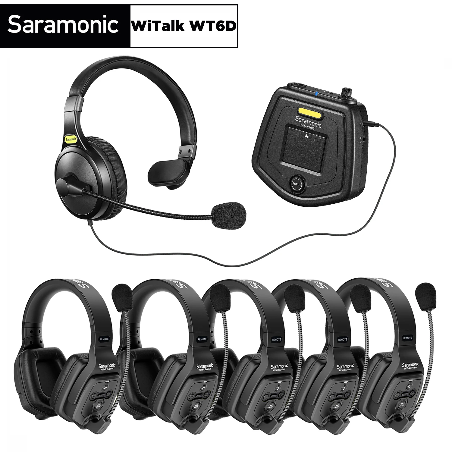 

Saramonic WiTalk WT6D Full Duplex Communication Wireless Intercom Headset System Marine Boat Football Coaching Events Microphone