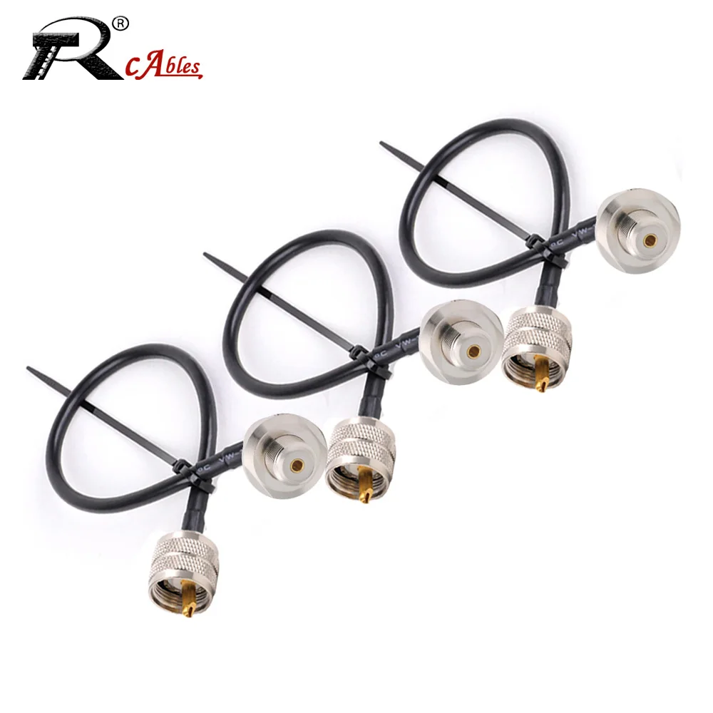 

PL259 UHF Male to UHF Female SO239 Right Angle RG58 Pigtail Antenna Extension Cable for Car Ham Radio Walkie Talkie Transmitter