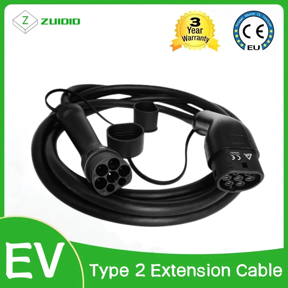 Type 2 to Type 2 5M Cord for Car Charger Fast Charging Station EV Charging Cable 22kw 3 Phase EVSE Recharge