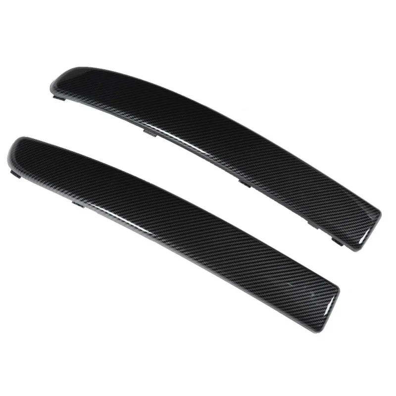 

Pair Car Front Bumper Moulding Trim Carbon Fiber Style Modification Replacement for FIAT 500 2007‑2015