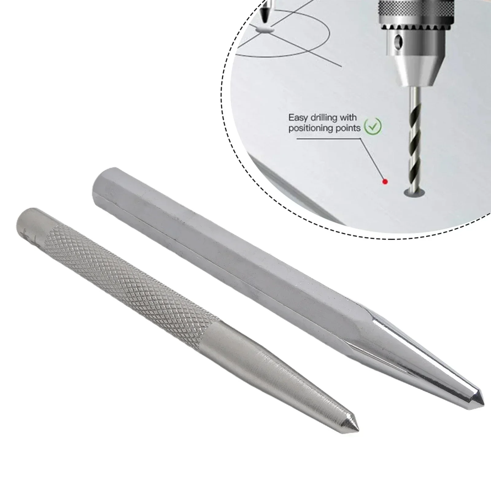 محدد مواقع مثقب مركزي ثماني الأضلاع ، إزميل مجرب ، علامة حفر معدنية ، لكمة مخروطية ، صلابة عالية ، تحديد مواقع اللكم