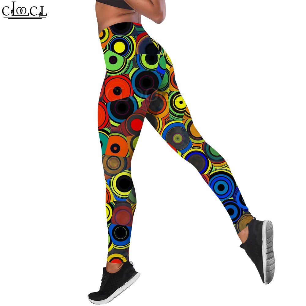 CLOOCL – Leggings de Fitness sans couture pour femmes, collants de Yoga, Push-Up, de gymnastique, d'entraînement, imprimés de boules colorées