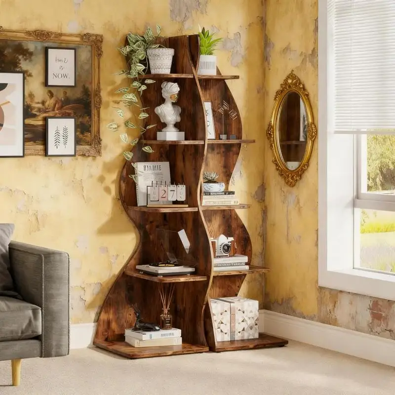 

5-Tier Corner Bookshelf Storage Rack Plant Stand Shelf Unit